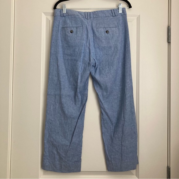 GAP Blue Linen and Cotton Logan Crop Pants - Picture 2 of 8